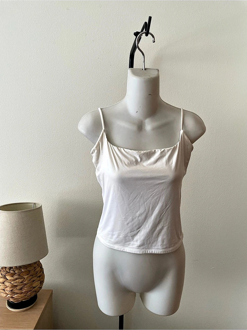 SKIMS Cotton Jersey Scoop Neck Cami White Camisole